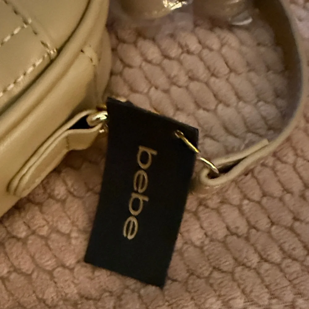 Bebe Cream Quilted Crossbody Bag